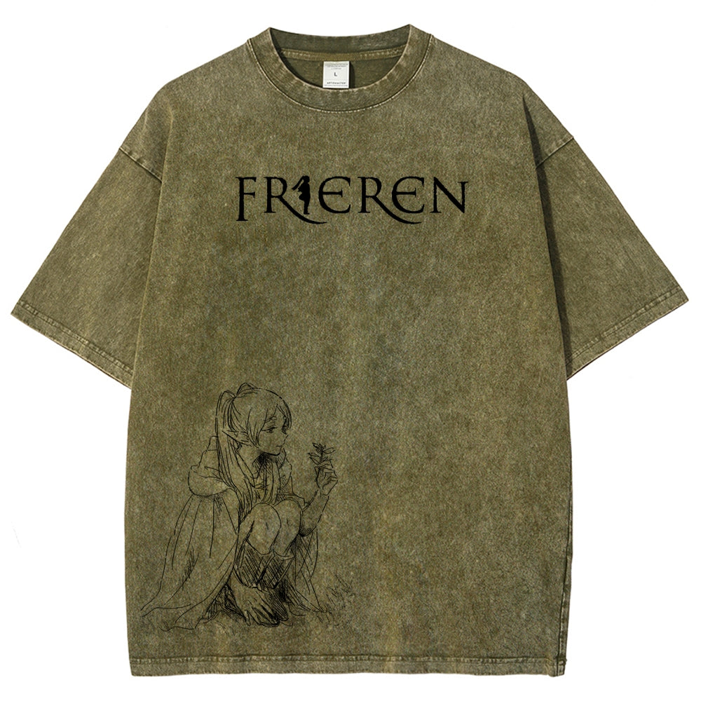 Frieren Unisex Fit Washed T-Shirt 2602003131