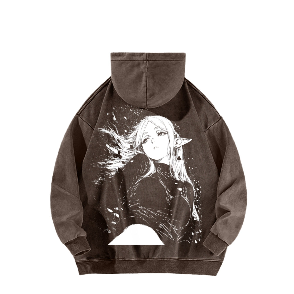 Frieren Unisex Washed Hoodie 2602003222