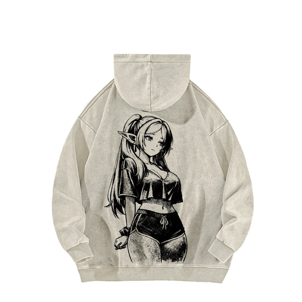Frieren Unisex Washed Hoodie 2603002534