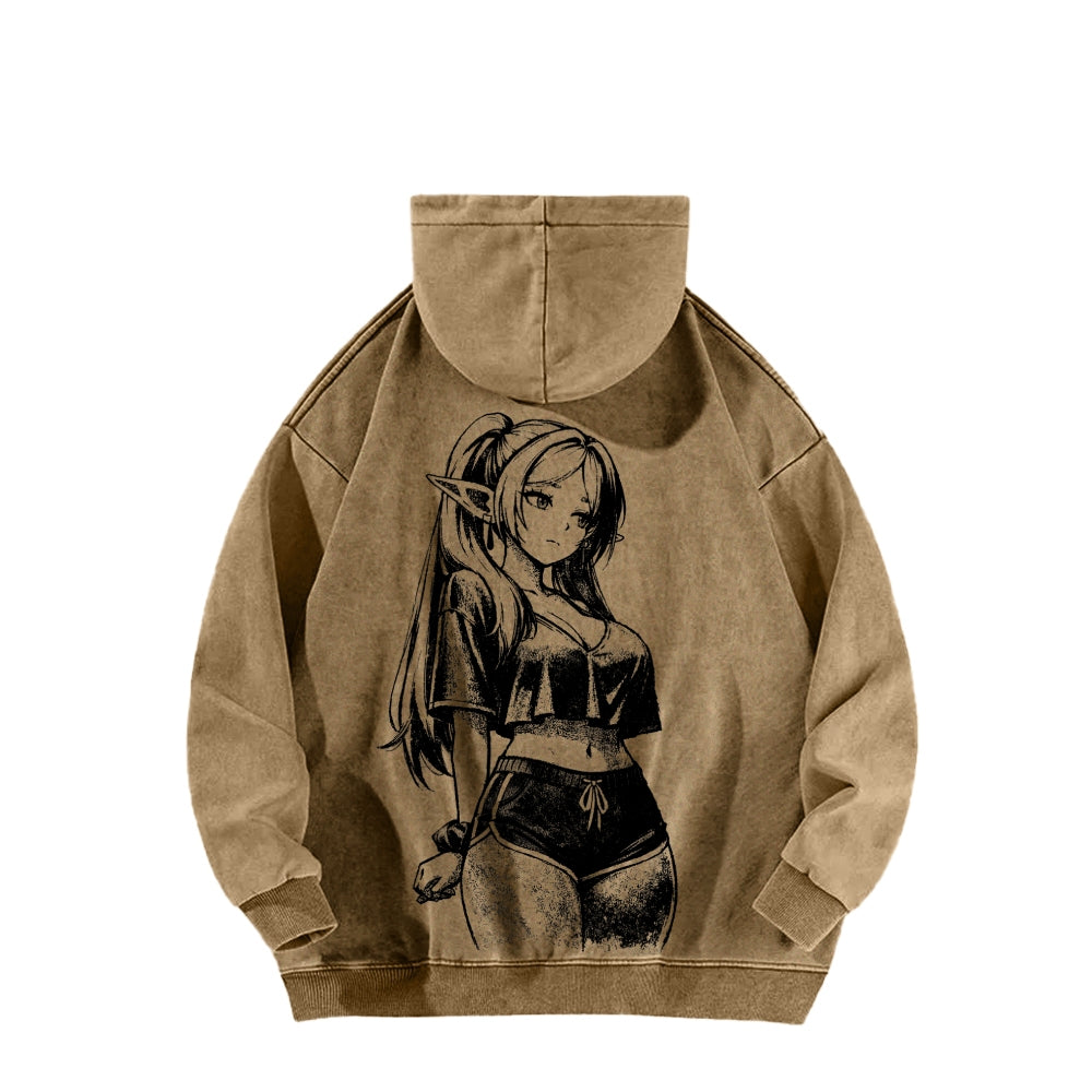 Frieren Unisex Washed Hoodie 2603002534