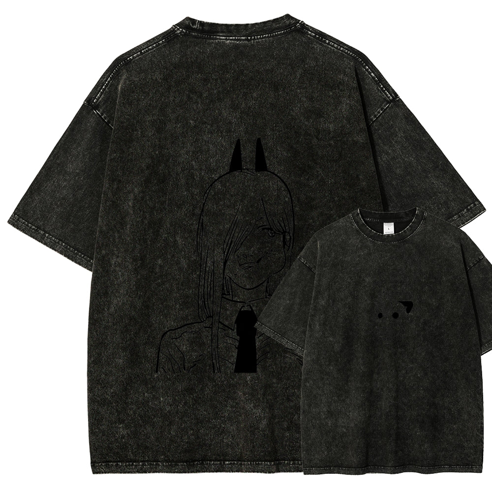 Chainsaw Man Unisex Fit Washed T-Shirt 2604004373