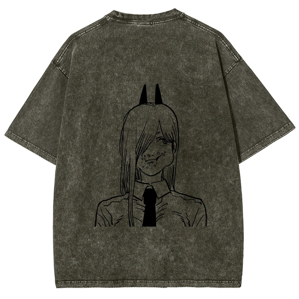 Chainsaw Man Unisex Fit Washed T-Shirt 2604004373