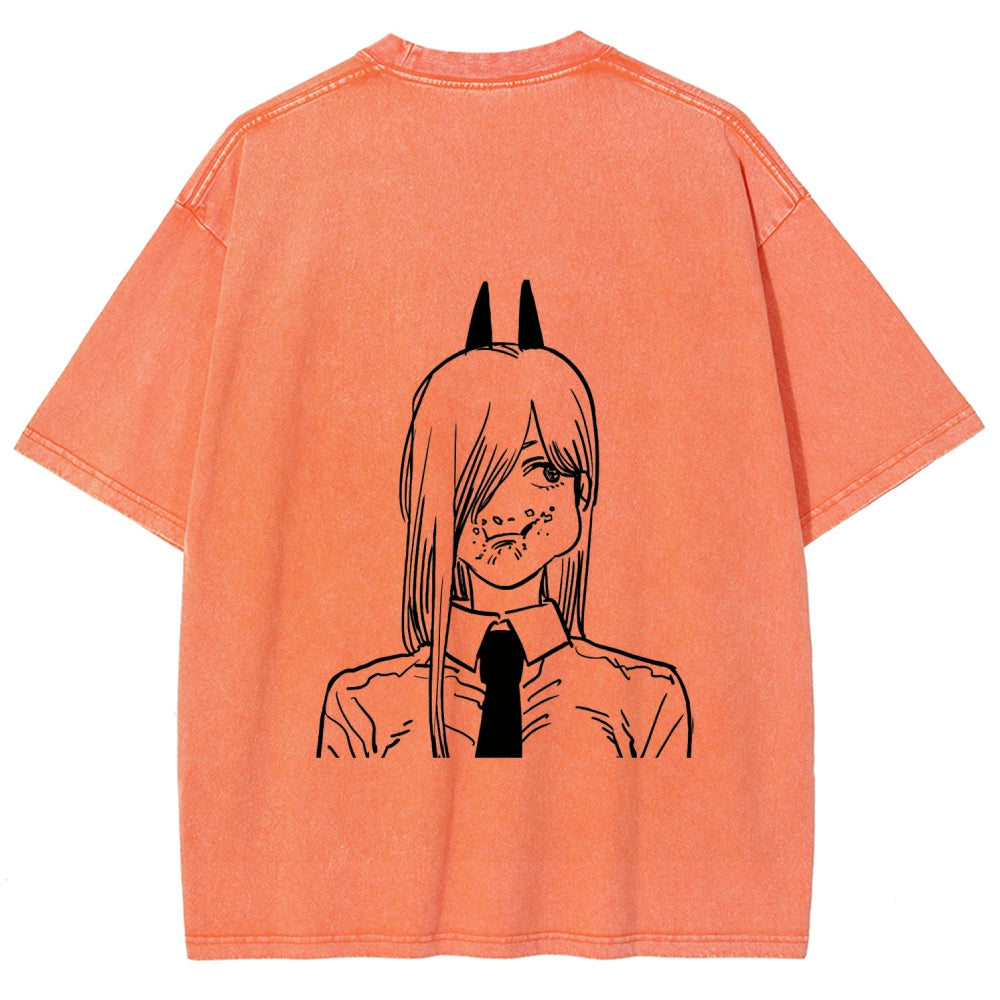 Chainsaw Man Unisex Fit Washed T-Shirt 2604004373