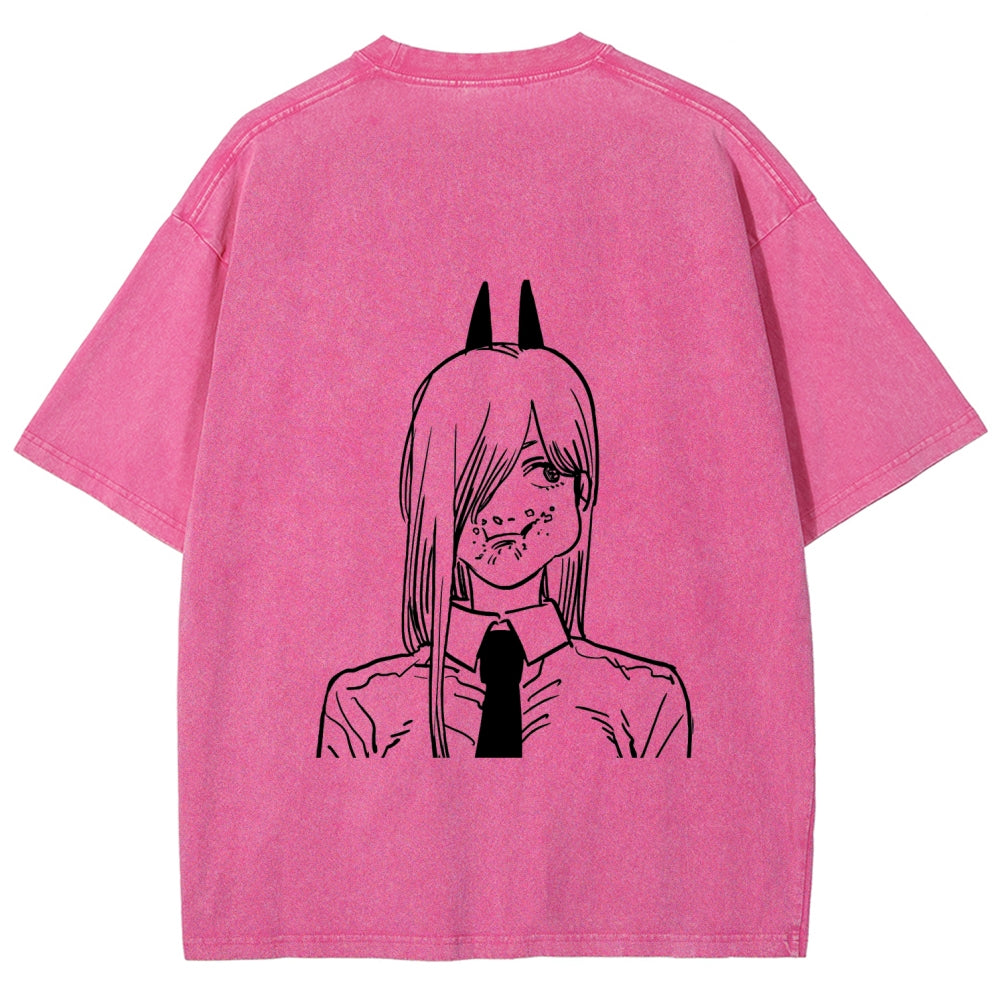 Chainsaw Man Unisex Fit Washed T-Shirt 2604004373