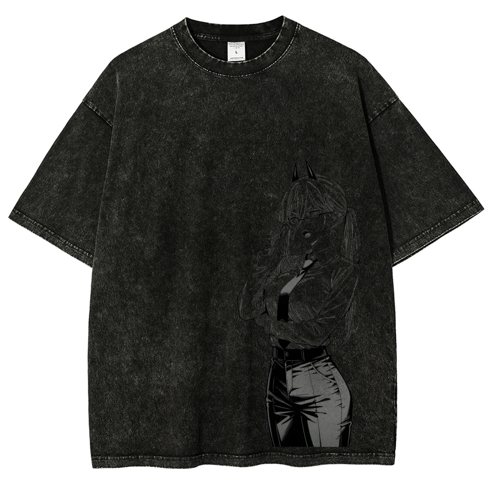 Chainsaw Man Unisex Fit Washed T-Shirt 2604004374