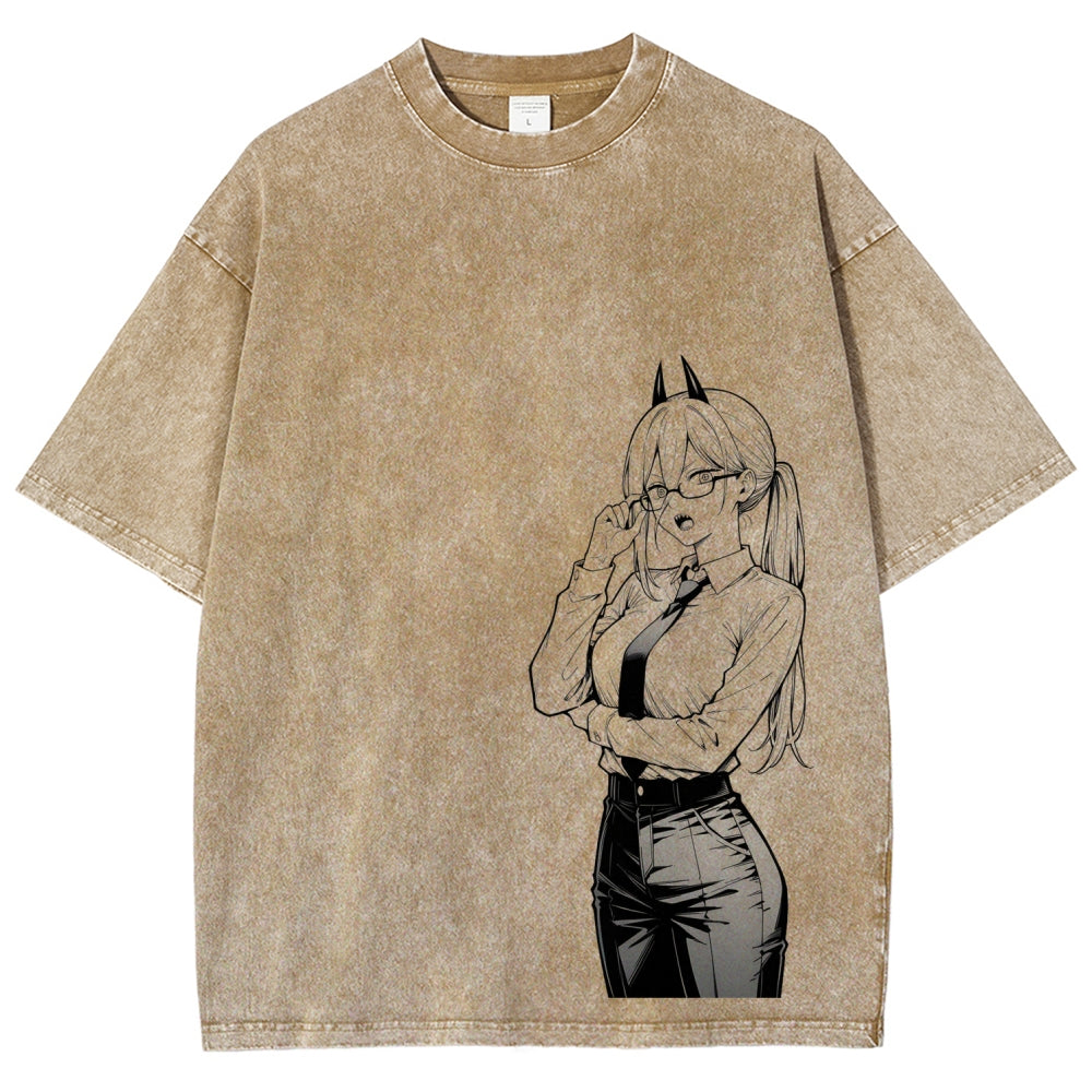 Chainsaw Man Unisex Fit Washed T-Shirt 2604004374