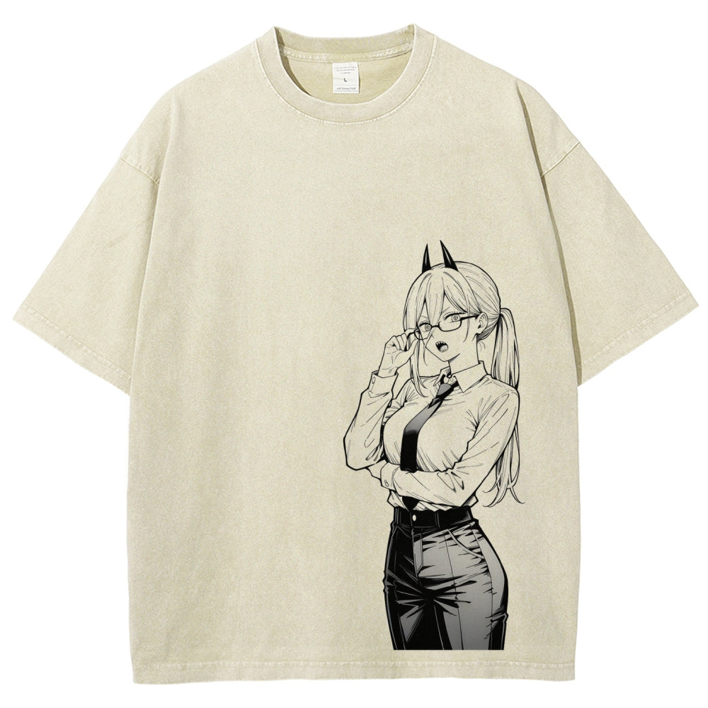 Chainsaw Man Unisex Fit Washed T-Shirt 2604004374