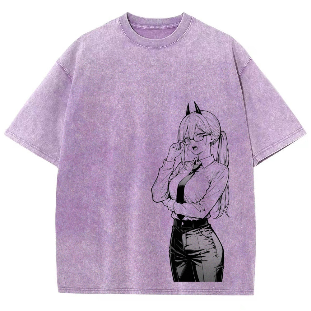 Chainsaw Man Unisex Fit Washed T-Shirt 2604004374