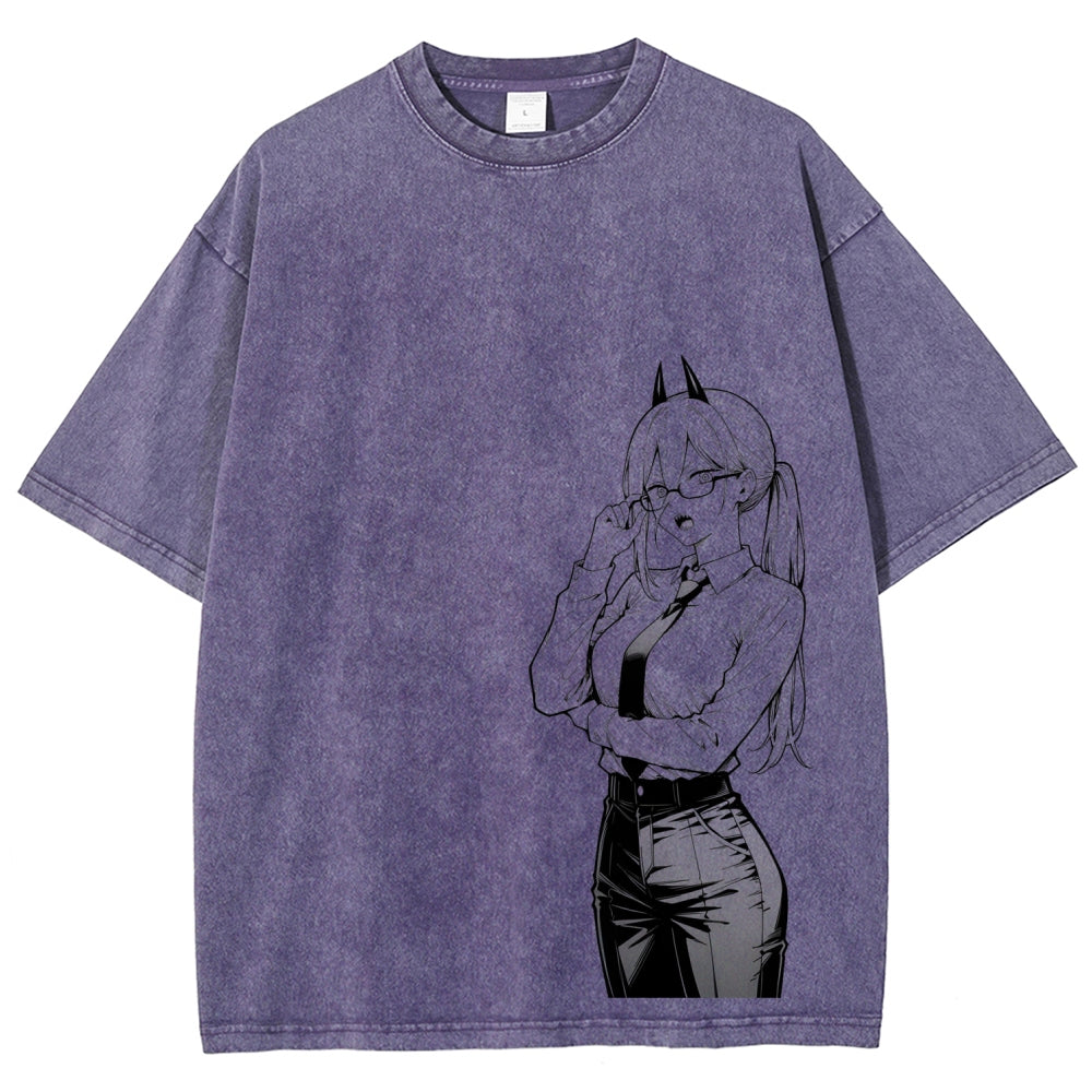 Chainsaw Man Unisex Fit Washed T-Shirt 2604004374