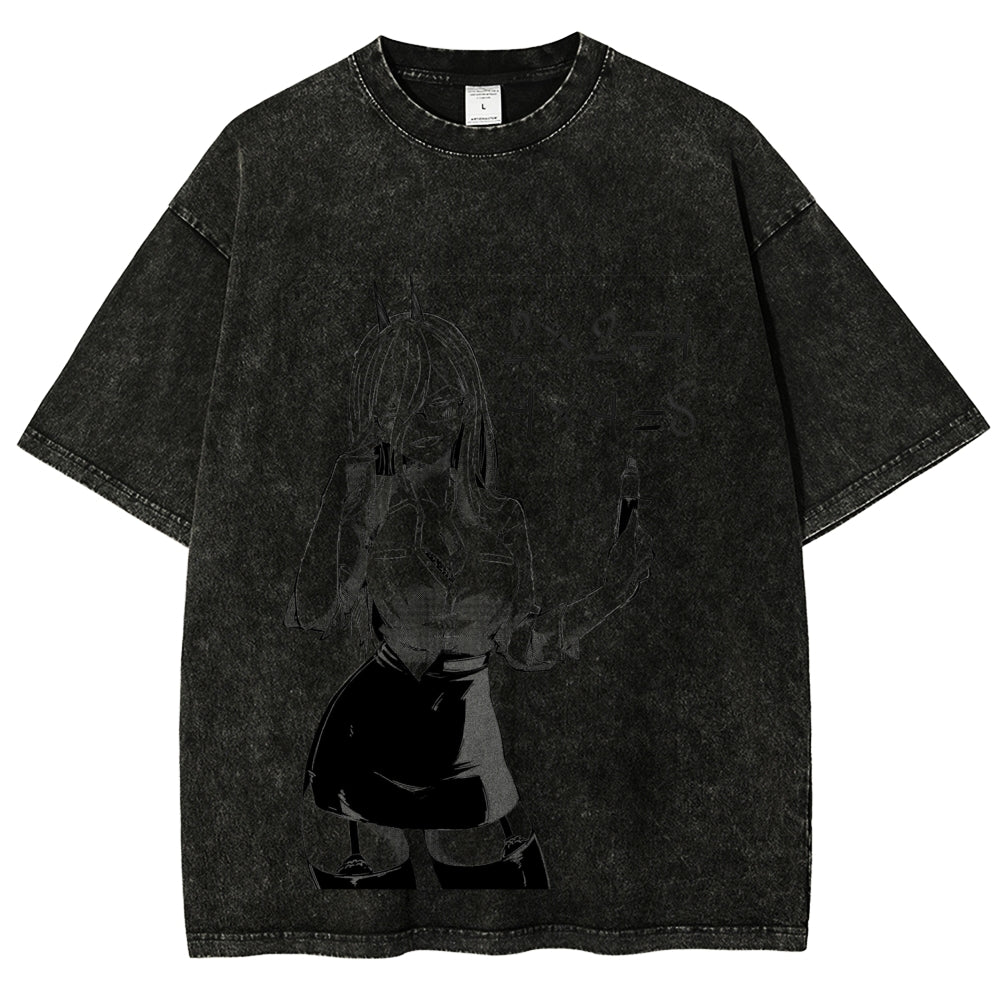 Chainsaw Man Unisex Fit Washed T-Shirt 2604004379