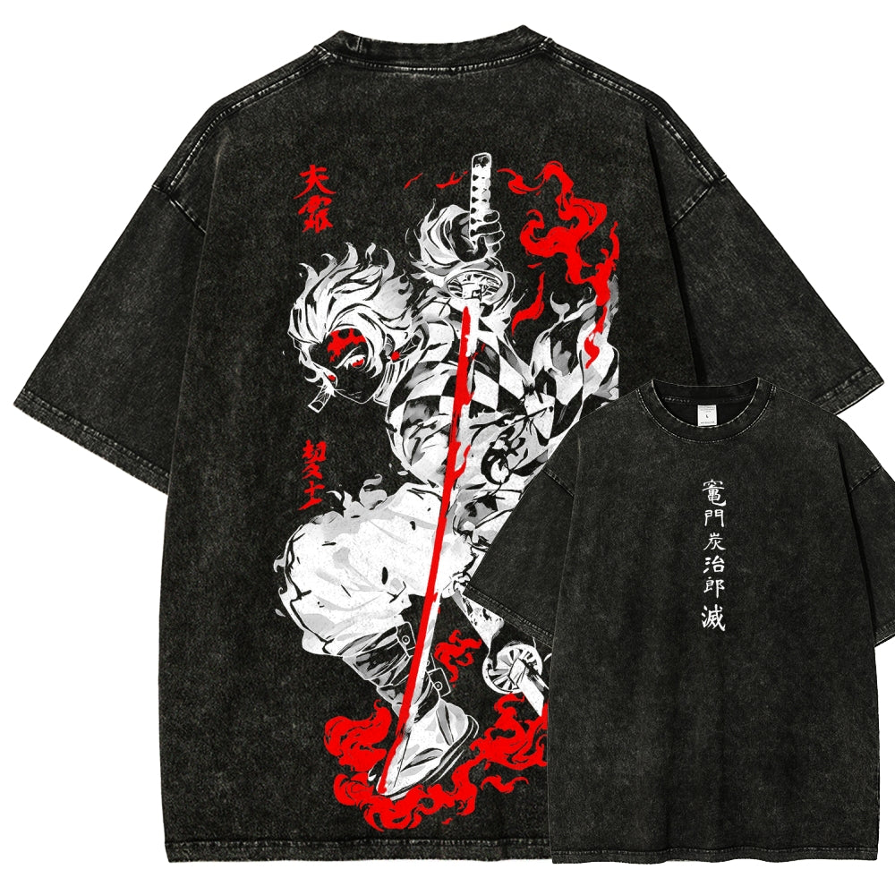 Demon Slayer Unisex Fit Washed T-Shirt 2605013389