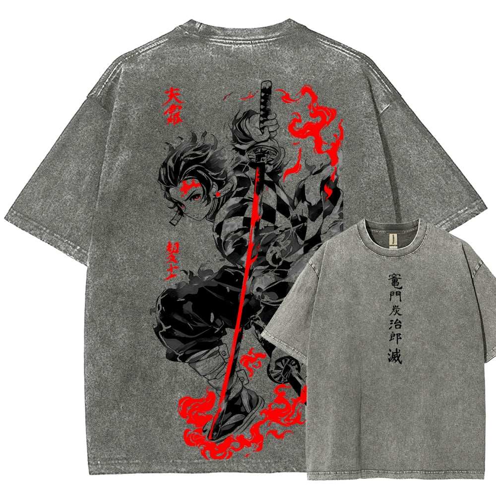 Demon Slayer Unisex Fit Washed T-Shirt 2605013389