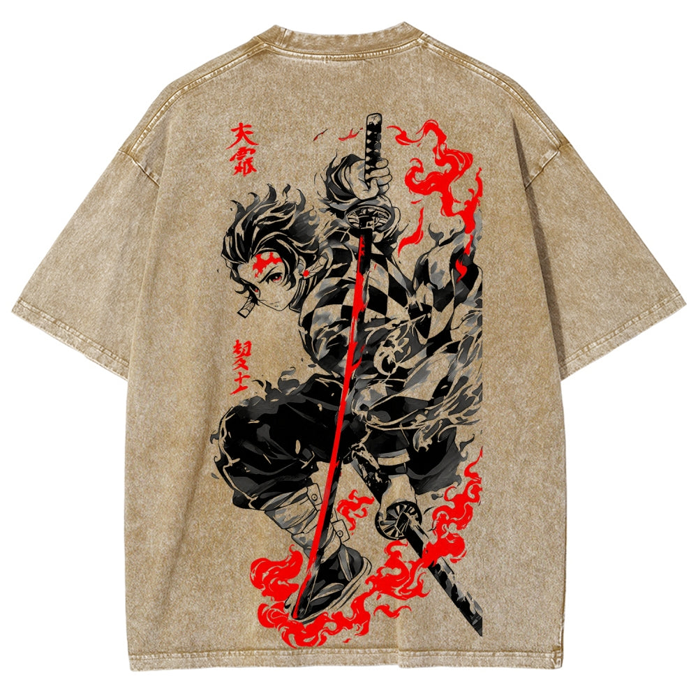 Demon Slayer Unisex Fit Washed T-Shirt 2605013389