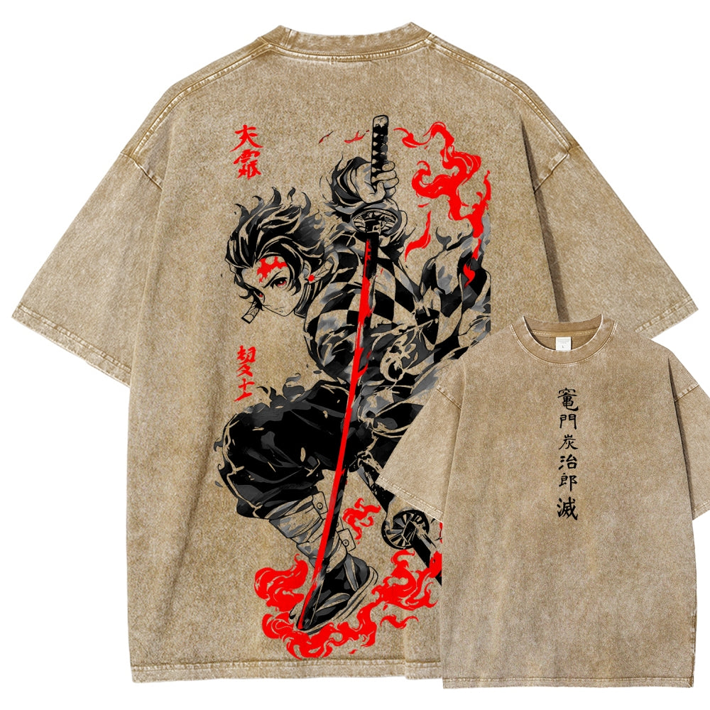 Demon Slayer Unisex Fit Washed T-Shirt 2605013389