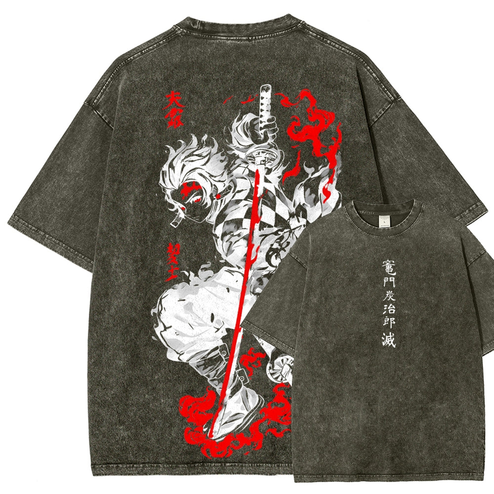 Demon Slayer Unisex Fit Washed T-Shirt 2605013389