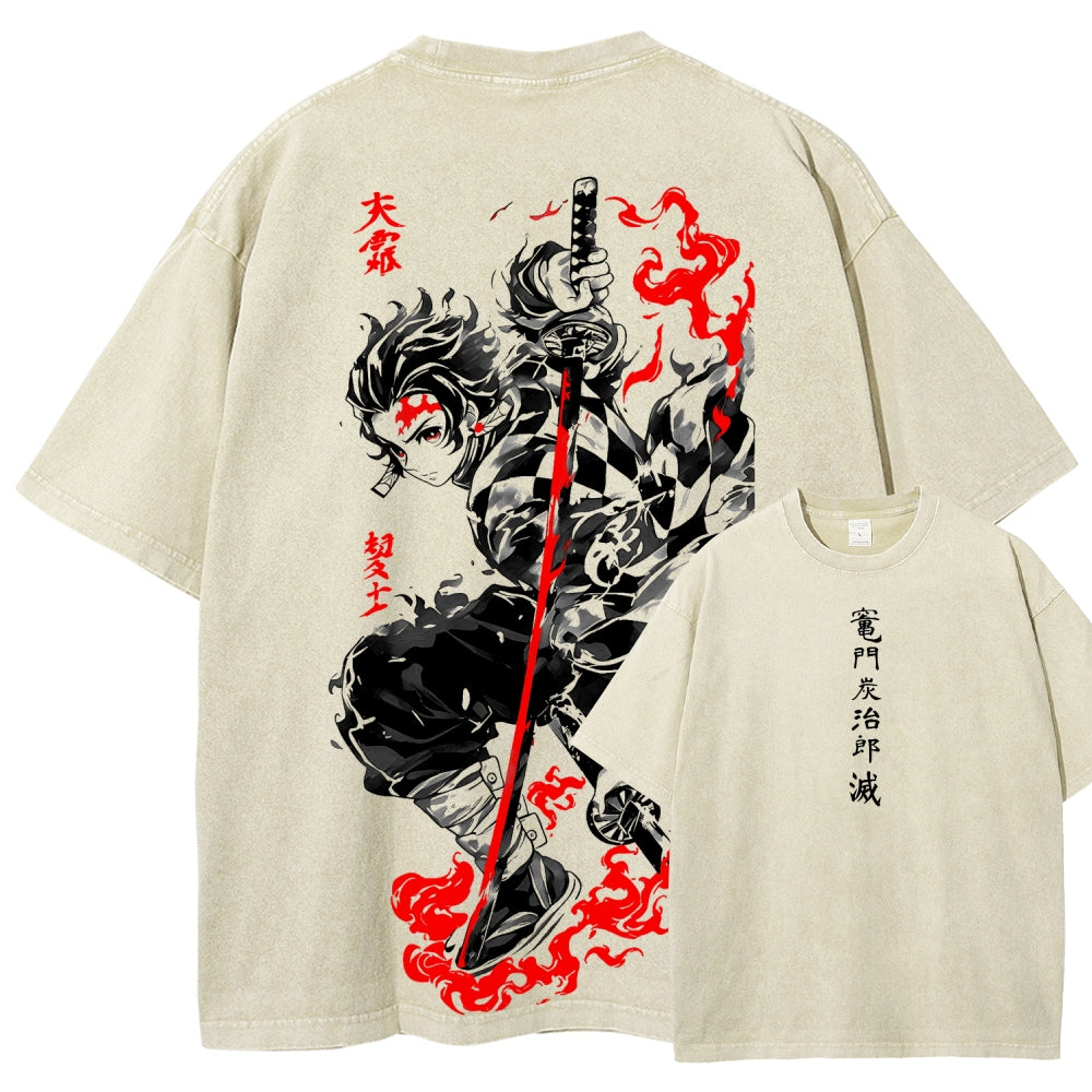 Demon Slayer Unisex Fit Washed T-Shirt 2605013389