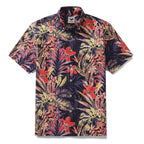 Men's Hawaiian Shirt Summer Night Print Cotton Button-down Short Sleeve Aloha Shirt