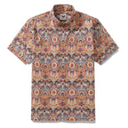 Men's Hawaiian Shirt Mystical Garden Print Cotton 1940s Vintage Short Sleeve Aloha Shirt