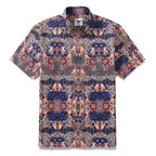 Men's Hawaiian Shirt Blossoms of Antiquity Print 1940s Vintage Short Sleeve Aloha Shirt