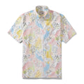1980s Vintage Men's Hawaiian Shirt Angel's Ball Print Cotton Button-down Short Sleeve Aloha Shirt