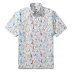 Men's Hawaiian Shirt Aloha Adventure Print Cotton Button-down Short Sleeve Aloha Shirt