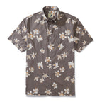 Men's Aloha Shirt Cotton Short Sleeve Brown Button Down 1920s Vintage Shirt