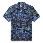 Hawaiian Shirt For Men Tropical Mirage Print Shirt Camp Collar 100% Cotton