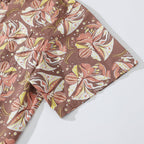 Burgundy-Colored Glamorous Cocktail Party Printed 100% Cotton Button-down Shirt