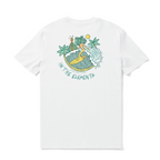 Hawaiian Tee For Men In the Elements By Loindaflow Tee Crew Neck 100% Cotton - WHITE