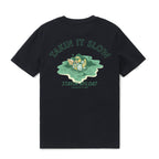 Hawaiian Tee For Men Takin It Slow By Loindaflow Tee Crew Neck 100% Cotton - BLACK