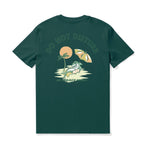 Hawaiian Tee For Men Do not Disturb By Loindaflow Tee Crew Neck 100% Cotton - DARK GREEN