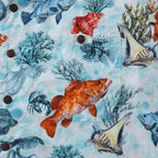 Bluey Hawaiian Shirt For Men Fish Shirt Camp Collar 100% Cotton Shirt