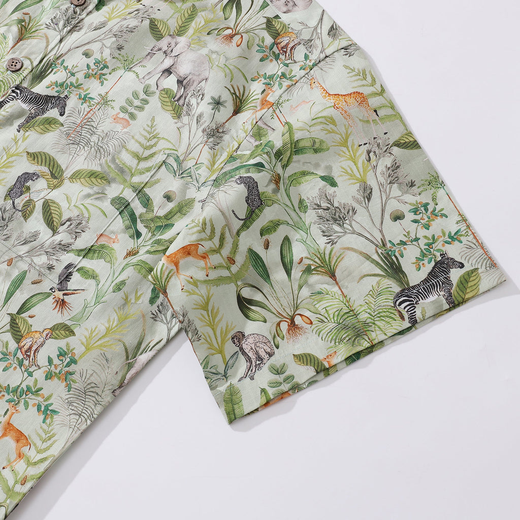 Hawaiian Shirt For Men Jungle Quest By GND Art Studio Button-down Shirt Short Sleeve 100% Cotton Shirt