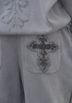 FERAL STUDDED OVERSIZED SWEATPANTS WASHED GREY