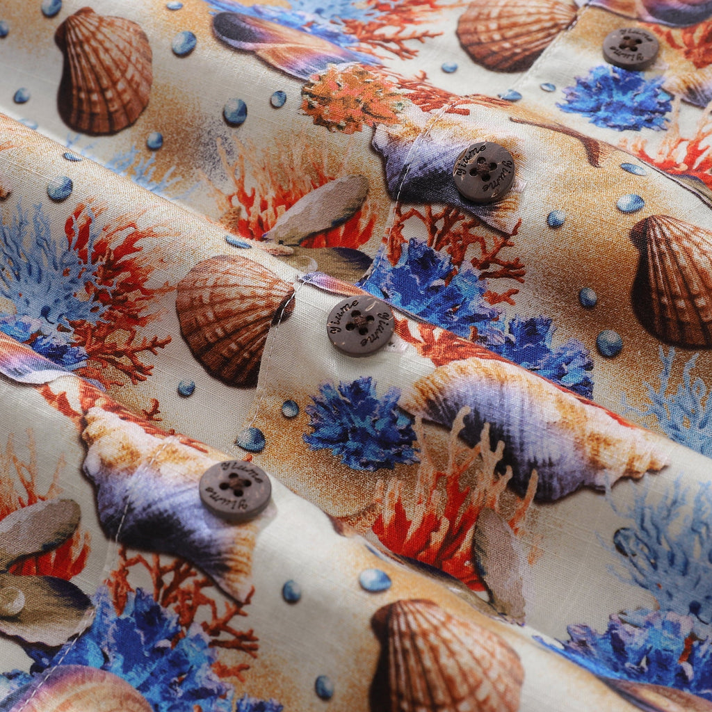 Hawaiian Shirt For Men Secrets of the Sea Shirt Camp Collar 100% Cotton