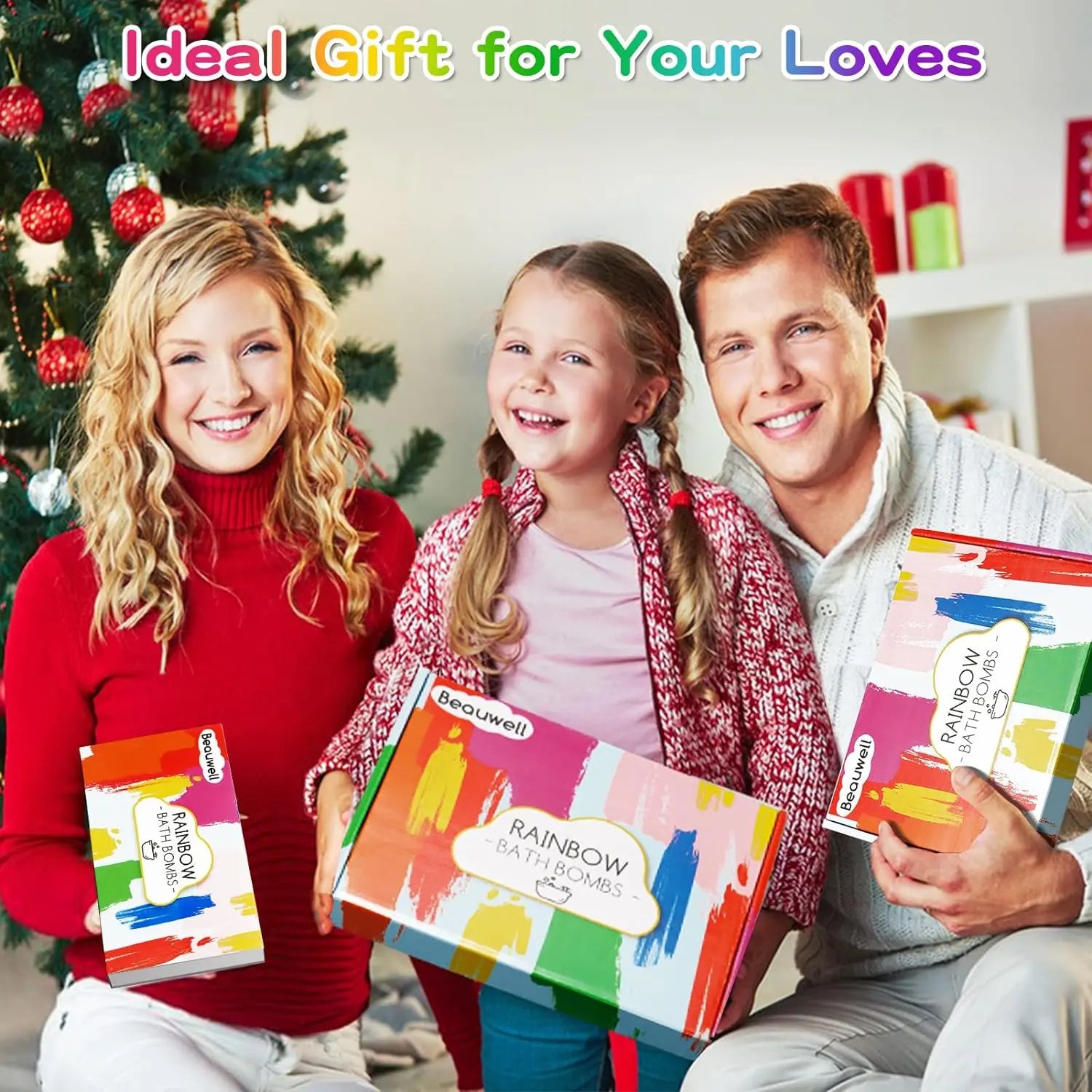 Rainbow Bath Bombs Gift Set – Handmade Organic 4 Pack