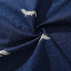 Hawaiian Shirt For Men Crane Print Short Sleeve Cotton Button Down - Blue