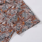 Hawaiian Shirt For Men Tiki Totem Vintage Shirt Camp Collar 100% Cotton