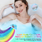 Rainbow Bath Bombs Gift Set – Handmade Organic 4 Pack