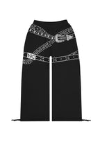 CRUSH STUDDED BELT OVERSIZED SWEATPANTS BLACK