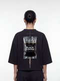 Women's OVERSZIED TEE - Black coffee drip