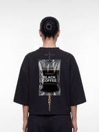 Women's OVERSZIED TEE - Black coffee drip