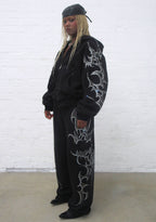 CRASH RHINESTONE OVERSIZED SWEATPANTS BLACK