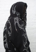 CRASH RHINESTONE ZIP HOODIE BLACK