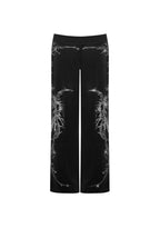 CURSE RHINESTONE VELOUR SWEATPANTS BLACK