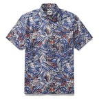Men's Hawaiian Shirt Zen Waves - Tattoo Harmony Cotton Button-down Short Sleeve Aloha Shirt