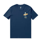 Hawaiian Tee For Men Out There☠️ 🌊BY LOINDAFLOW Tee Crew Neck 100% Cotton - NAVY BLUE