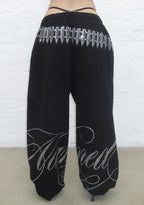 ENEMY RHINESTONE SWEATPANTS BLACK