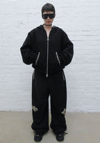 FAITHFUL STUDDED OVERSIZED SWEATPANTS BLACK