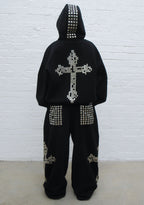 FAITHFUL STUDDED OVERSIZED SWEATPANTS BLACK
